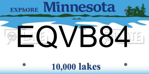 EQVB84 Minnesota License Plate