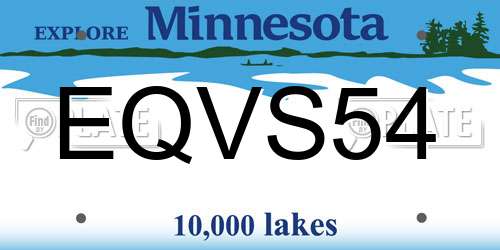 EQVS54 Minnesota License Plate