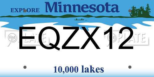EQZX12 Minnesota License Plate