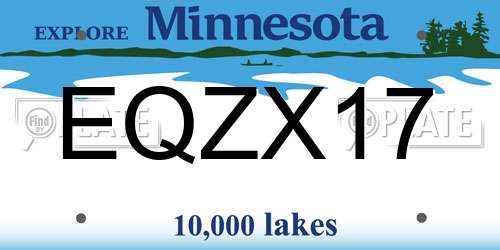 EQZX17 Minnesota License Plate