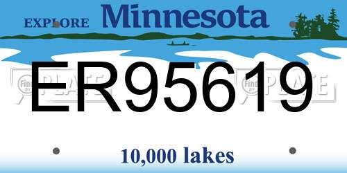 ER95619 Minnesota License Plate