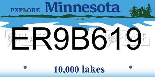 ER9B619 Minnesota License Plate