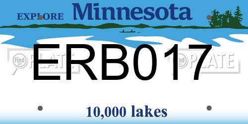 ERB017 Minnesota License Plate