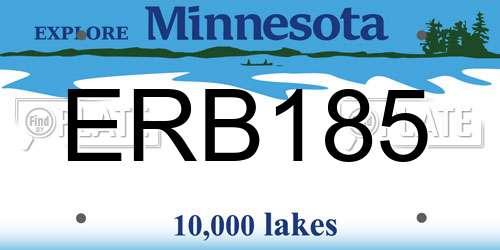 ERB185 Minnesota License Plate