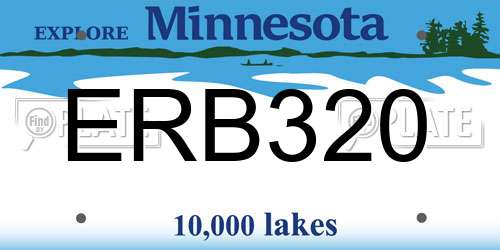 ERB320 Minnesota License Plate