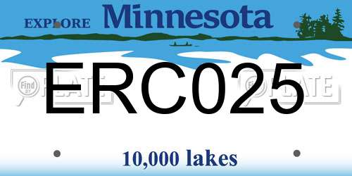 ERC025 Minnesota License Plate