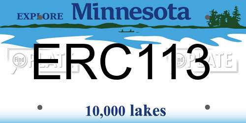 ERC113 Minnesota License Plate