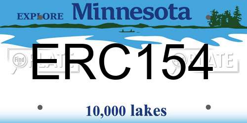 ERC154 Minnesota License Plate