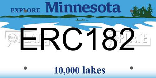 ERC182 Minnesota License Plate
