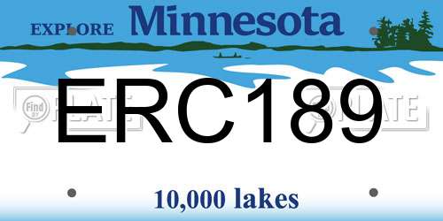 ERC189 Minnesota License Plate