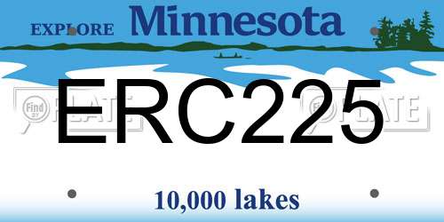 ERC225 Minnesota License Plate