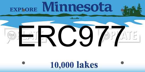 ERC977 Minnesota License Plate