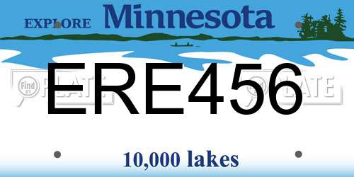 ERE456 Minnesota License Plate