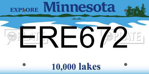 ERE672 Minnesota License Plate