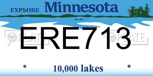 ERE713 Minnesota License Plate
