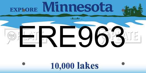 ERE963 Minnesota License Plate