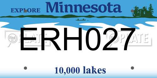 ERH027 Minnesota License Plate