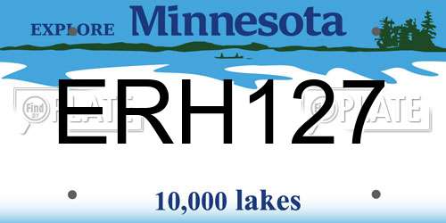 ERH127 Minnesota License Plate