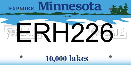 ERH226 Minnesota License Plate