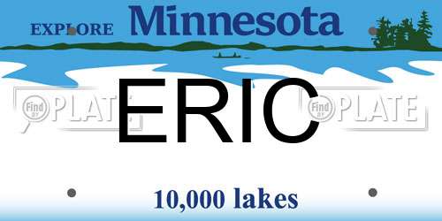ERIC Minnesota License Plate