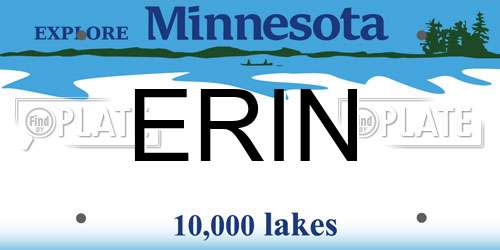 ERIN Minnesota License Plate