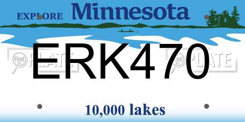ERK470 Minnesota License Plate
