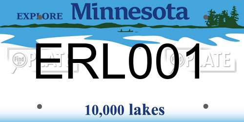 ERL001 Minnesota License Plate