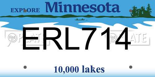 ERL714 Minnesota License Plate