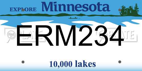 ERM234 Minnesota License Plate