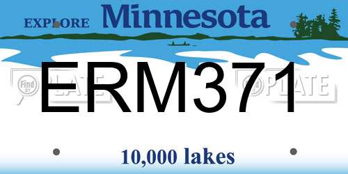 ERM371 Minnesota License Plate
