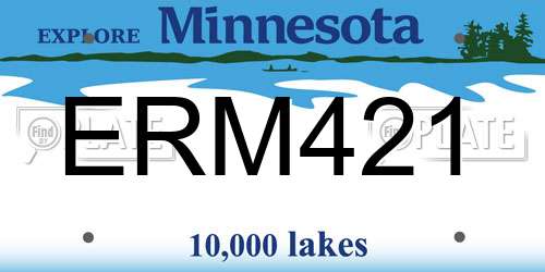 ERM421 Minnesota License Plate