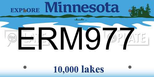 ERM977 Minnesota License Plate