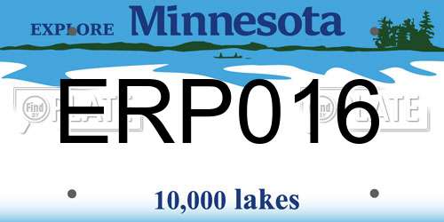 ERP016 Minnesota License Plate