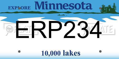 ERP234 Minnesota License Plate