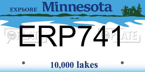 ERP741 Minnesota License Plate