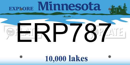 ERP787 Minnesota License Plate