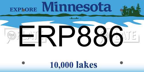 ERP886 Minnesota License Plate