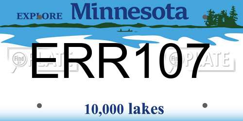 ERR107 Minnesota License Plate
