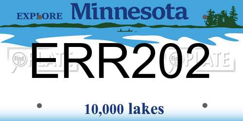 ERR202 Minnesota License Plate