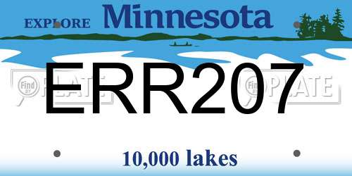 ERR207 Minnesota License Plate