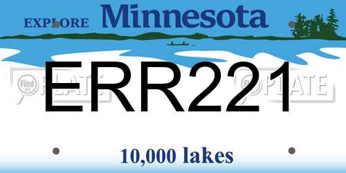 ERR221 Minnesota License Plate