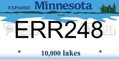 ERR248 Minnesota License Plate