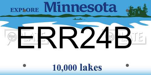 ERR24B Minnesota License Plate