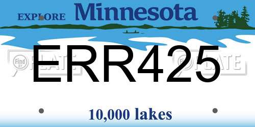 ERR425 Minnesota License Plate