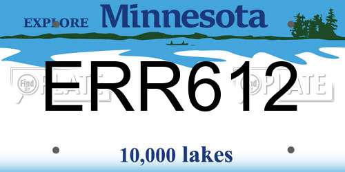 ERR612 Minnesota License Plate
