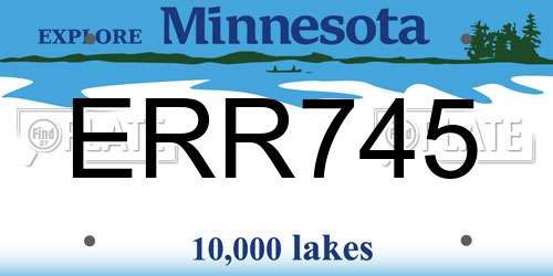 ERR745 Minnesota License Plate