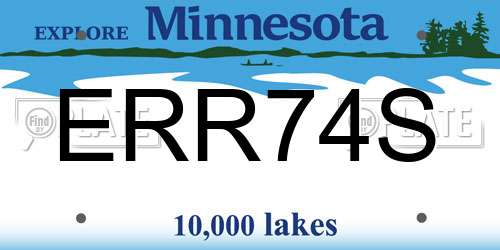 ERR74S Minnesota License Plate