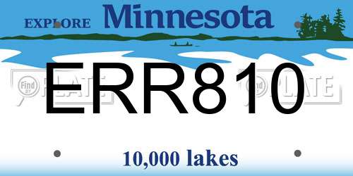 ERR810 Minnesota License Plate