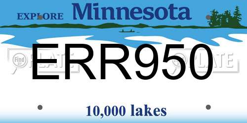 ERR950 Minnesota License Plate