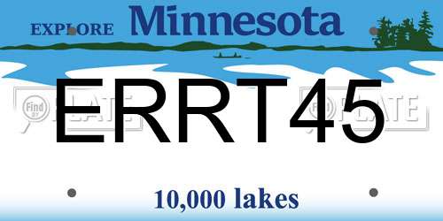 ERRT45 Minnesota License Plate